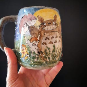 Handmade Totoro Mug: Whimsical Ceramic Ghibli Cup