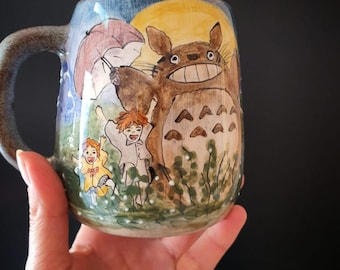 Handmade Totoro Mug: Whimsical Ceramic Ghibli Cup