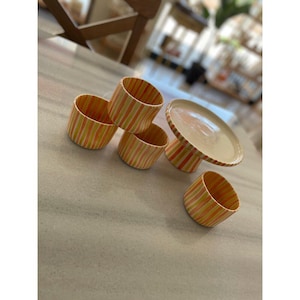 Wrinkled Ceramic Cup Set – Handmade Textured Drinkware, 4 Pieces