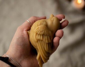 Bird Shaped Candle – Natural Beeswax Sparrow, Eco Friendly Decor, Unique Gift for Nature Lovers