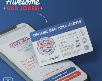 The Official Dad Joke License: The Ultimate Father's Day Gift! Gift for Him, Funny Gift for a New Father.