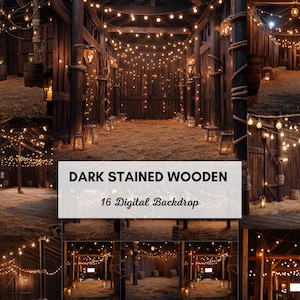 Dark Wood Texture Photography Backdrop: 16 PNG Rustic Digital Backgrounds