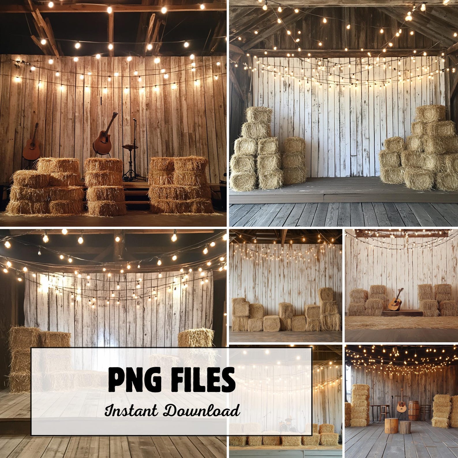 Farmhouse Photography Backdrops: Rustic Barn, Floral Scenes (16 PNG ...