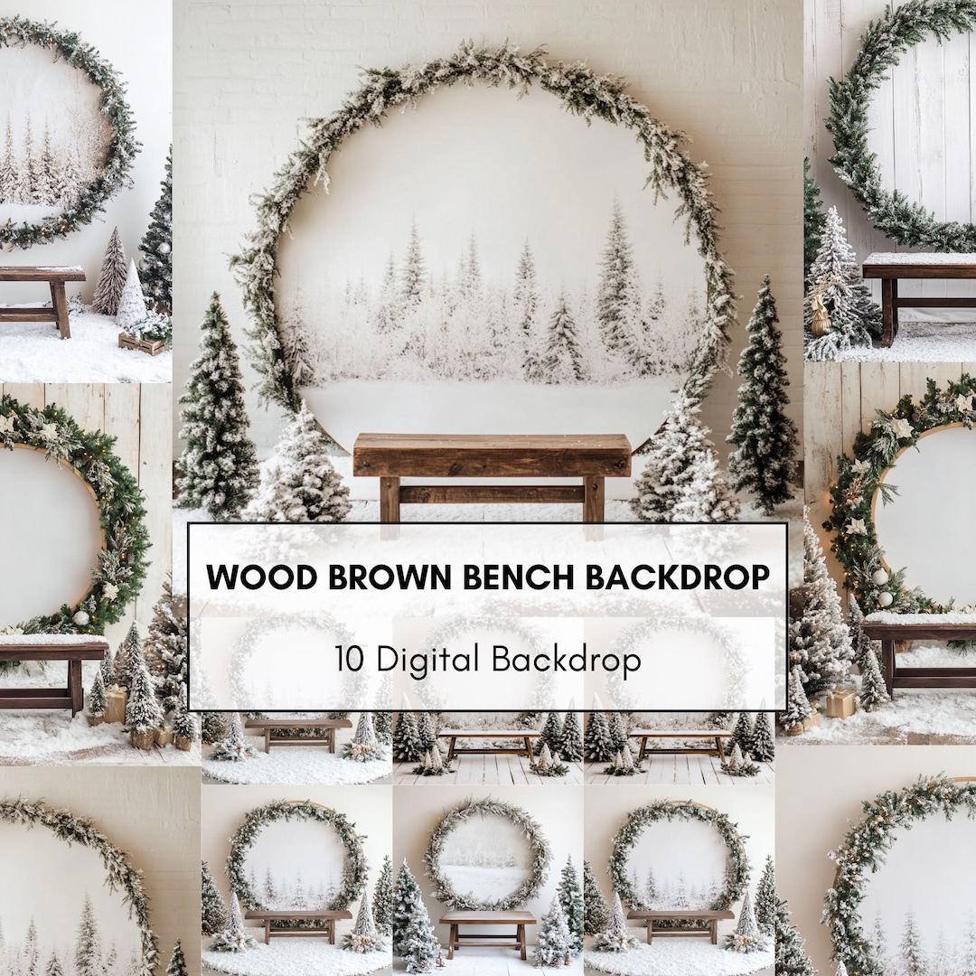 Rustic Wedding Bench PNG Backdrops: Floral & Greenery (16 Digital Files ...