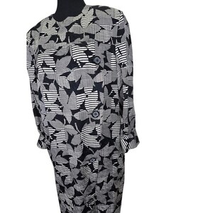 Vintage Adrianna Papell 100% Seide Damen Kleid 10 Büro Academia Hahnentritt Bild 2