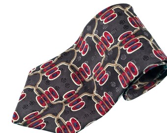 Corbata vintage SWING para hombre, 100 % seda, 60 pulgadas, geométrica, estilo preppy, estilo académico, Italia