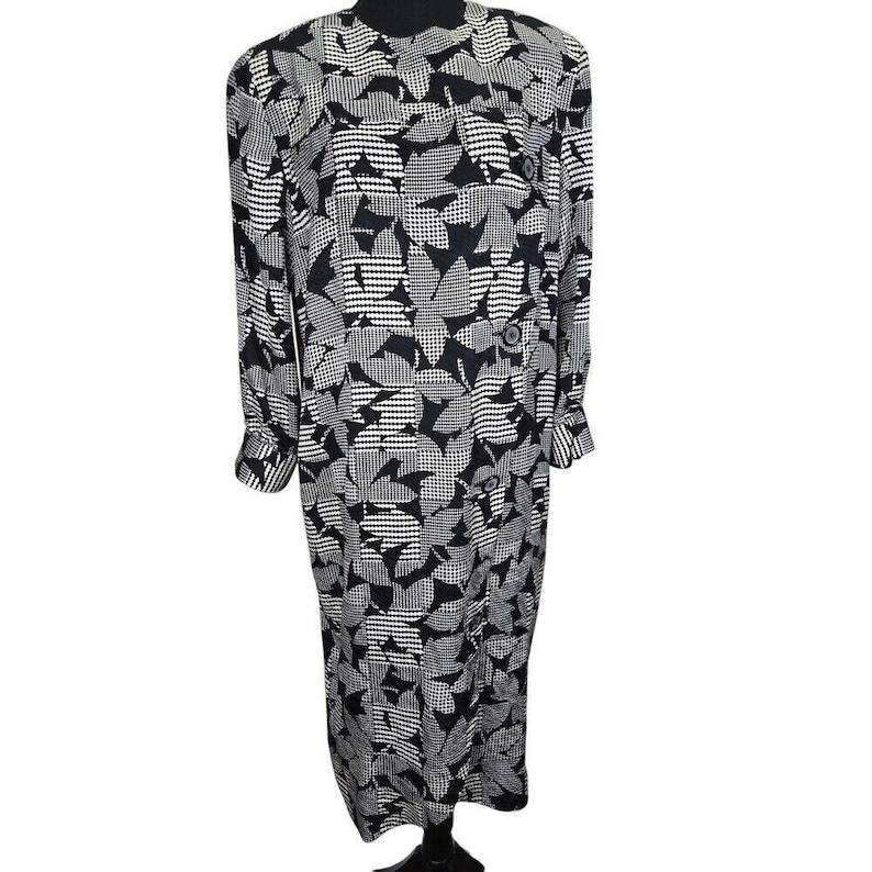 Vintage Adrianna Papell 100% Seide Damen Kleid 10 Büro Academia Hahnentritt Bild 1