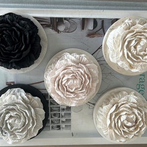 Jesmonite Flower Aroma Diffuser with Waxed Coaster in various colours