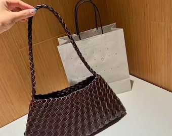 レザー編み込みハンドバッグ ヴィンテージ ハンドメイド ヴィンテージ本革編み込みハンドバッグ - Etsy 日本