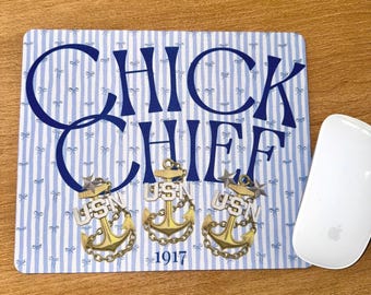 Tappetino per mouse "Chick Chief Navy CPO" / Regalo USN per capo donna