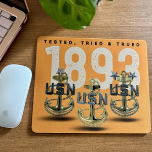 Navy Chief Mouse Pad: US Navy CPO Anchor Desk Accessory