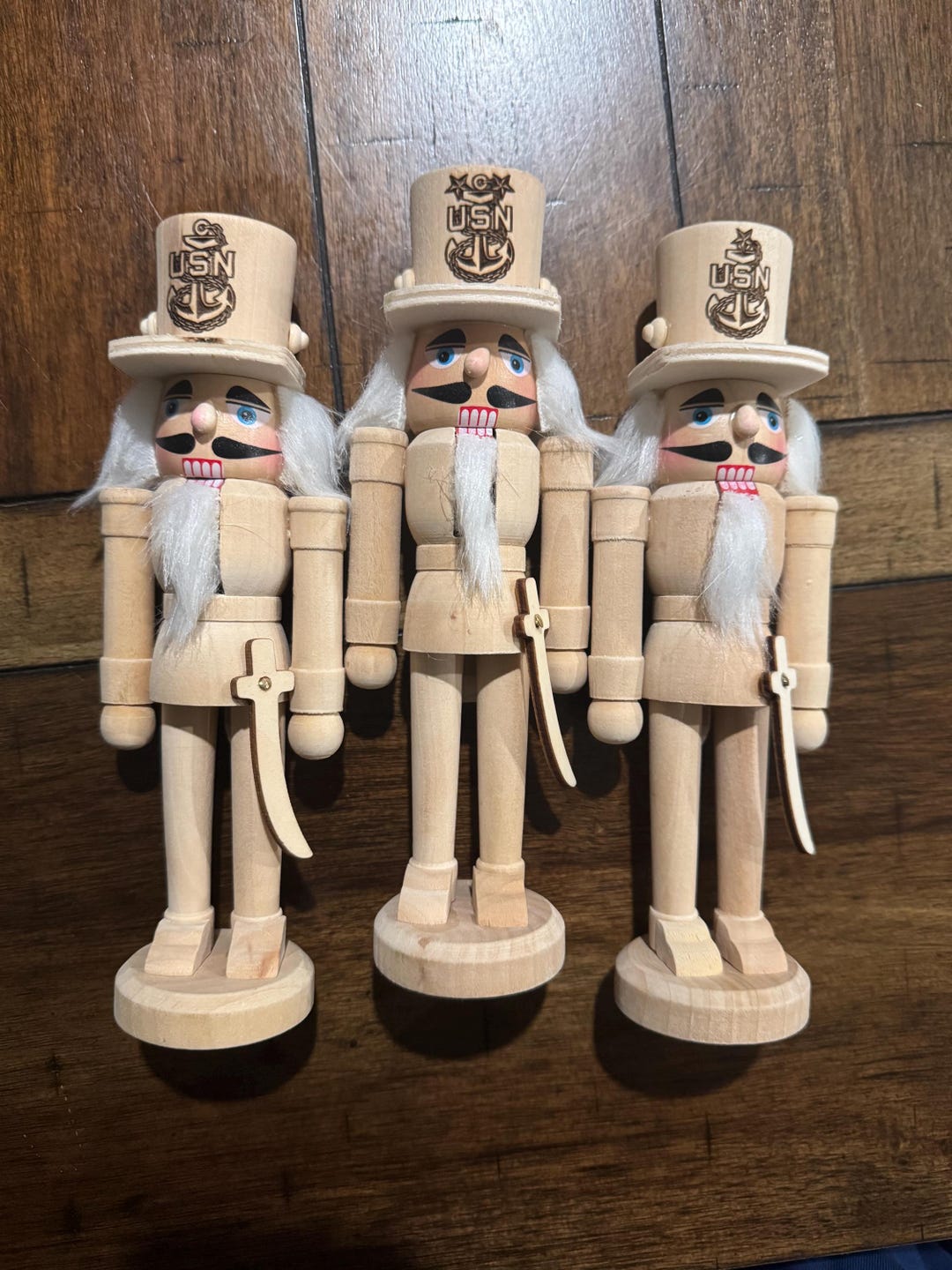 8” Wooden Navy Chief Nutcracker | USN Anchor Engraved | Unfinished DIY ...