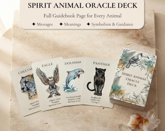 Spirit Animal Oracle Deck & Guidebook | 96 Animal Totem Cards | Dream Symbolism | Shamanic Wisdom | Printable Digital Download