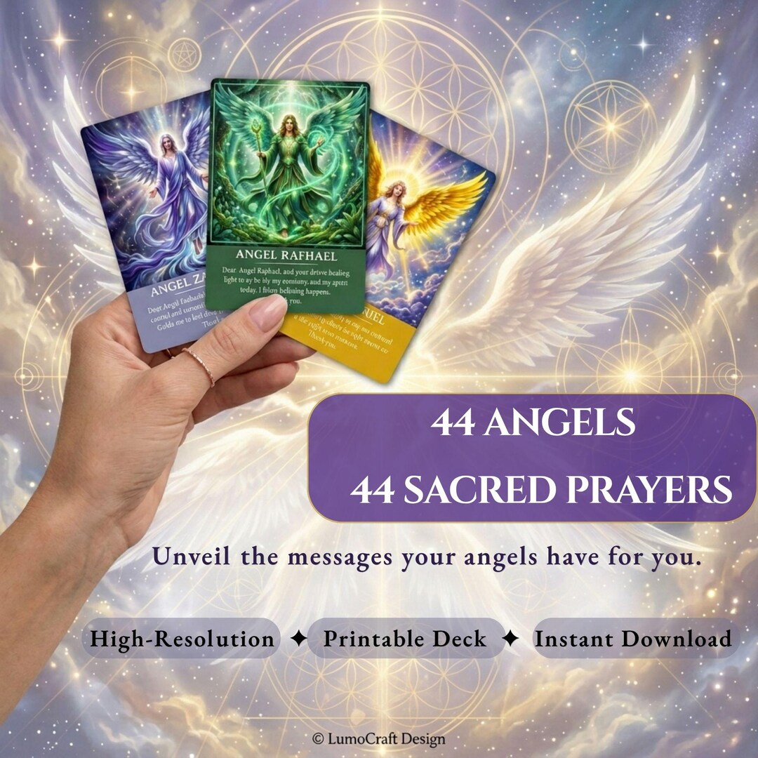 44 Angel Oracle Cards Digital Download, Archangel Prayer Cards, Daily ...