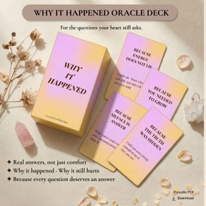 WHY It Happened Oracle Deck | Spiritual Healing Deck for Breakups, Self Discovery & Relationship Guidance | Tarot Inspired Digital Download