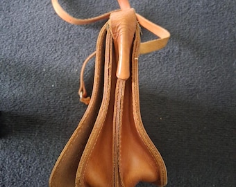 Bolso bandolera Hobo de cuero marrón vintage hecho a mano 12x7