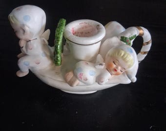 Portavelas vintage Napko Sleeping Angels de los años 60