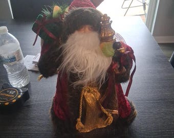 Adorno navideño vintage para árbol de Navidad/decoración de mesa: Papá Noel, San Nicolás, 30 cm (12 pulgadas)