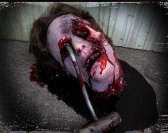 Custom Made Life Size - Pooled Bloody Hooked Head