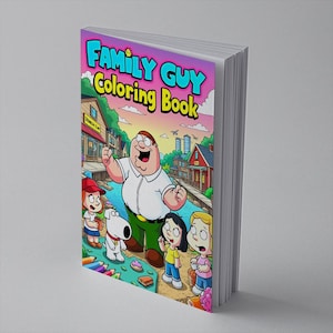 Family Guy Malbuch für Fans, lustige Cartoon Seiten, Peter Griffin und Freunde Fan Art, animiertes Geschenk, klassisches Cartoon Malbuch