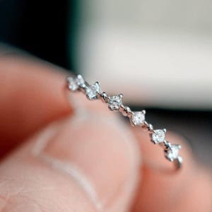 Moissanite Eternity Ring, Moissanite Ring, Dainty Ring, Moissanite Jewelry, Dainty Ring, Stacking Ring, Everyday Ring, Gift for Her