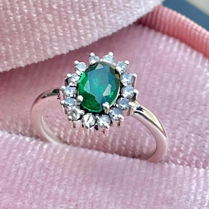 Oval Emerald Engagement Ring - Nature Inspired Unique Fairytale Rose Gold Wedding Ring - Green Tree Leaf Branch Twist Ring by Manhattan Box