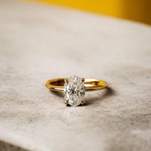 Vintage Hidden Halo 3 CT Oval Cut Moissanite Engagement Ring, Diamond Wedding Ring, Colorless Moissanite Ring, Anniversary Ring for Gifts
