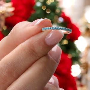 Turquoise Eternity Ring, Turquoise Ring, Dainty Ring, Turquoise Jewelry, Dainty Ring, Stacking Ring, Everyday Ring, Gift for Her