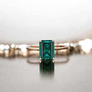 Emerald Engagement Ring - Nature Inspired Unique Fairytale Rose Gold Wedding Ring - Green Tree Leaf Branch Twist Ring by Manhattan Box