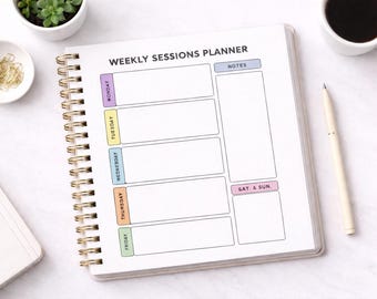 Weekly Sessions Planner Printable PDF | Therapy Planning Sheet for RBTs, BCBAs, Teachers, Parents | Behavior Technician Weekly Organizer