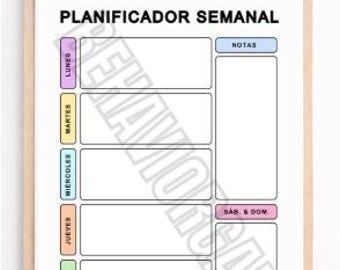 Weekly Planner | Spanish Session Schedule for Teachers, Parents, RBTs, BCBAs (Digital Download)