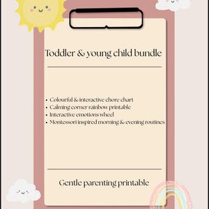 Paquete imprimible para niños pequeños y niños: tabla de tareas, tablas de rutinas, rueda de emociones, rincón de la calma, herramientas para padres (PDF) - Descarga instantánea