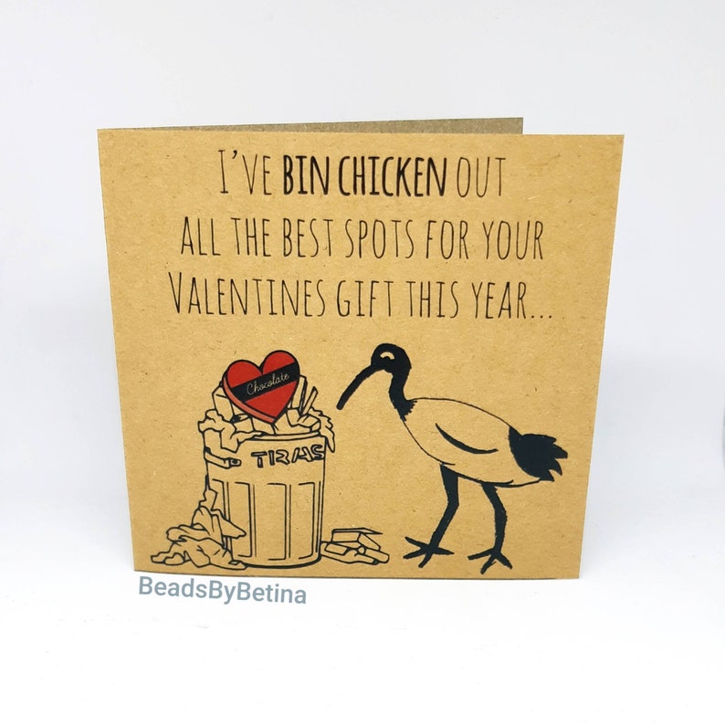 Bin Chicken Ibis Valentine's Day Cards / Quirky / Funny / Pun / Australian / Free shipping to Aus image 1