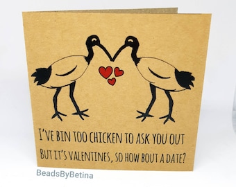 Tarjetas de felicitación de Bin Chicken (Ibis) / Extravagantes / Divertidas / Juegos de palabras / Australianas / San Valentín / Envío gratuito a Australia