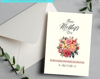 Floral Mother's Day Card, Wildflower Mom Greeting, Printable (Digital Download)