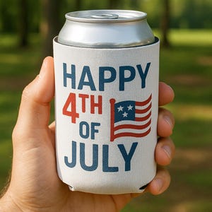 4. Juli Dosenkühler / Koozie, Vaterländischer Dosenkühler, Getränkeisolator mit USA-Flagge, Dosenkühler zum Unabhängigkeitstag