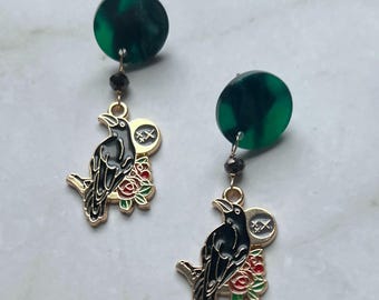 Raven "Nevermore" Earrings – Gothic Book Lover Jewelry
