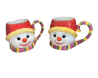 Christopher Radko Traditions Holiday Celebrations Snowman oversized mug Set Of 2