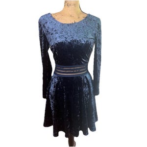 jodi kristopher lace a line dress Jodi Kristopher Women's Blue Floral Lace Embroidered Boat Neck A-Line Dress SZ 7