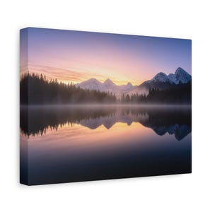Scenic Wall Art Canvas, Mountain Sunset Print, Home Decor, Nature Artwork, Gallery Wrap