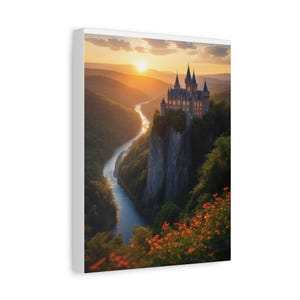 Magical Castle Canvas Print, Home Decor, Wall Art, Gift for Nature Lovers, Fantasy Art