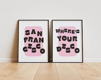 Conjunto de pósteres de discoteca de San Francisco: arte mural inspirado en Dom Dolla (paquete de descarga digital)