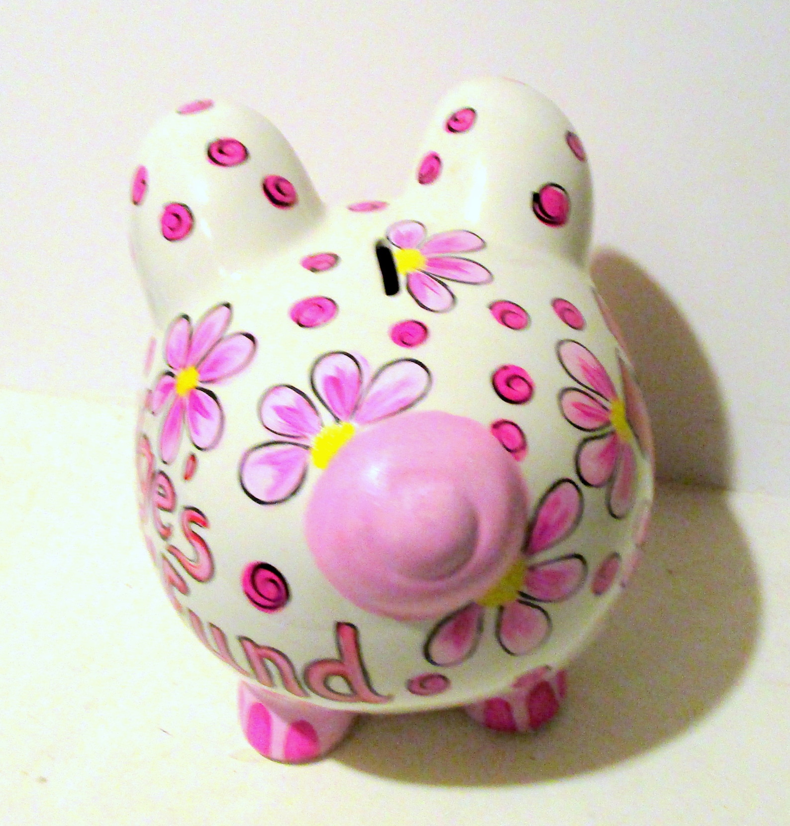 Ceramic Piggy Bank Jumbo Hand Painted College Fund Themed Etsy