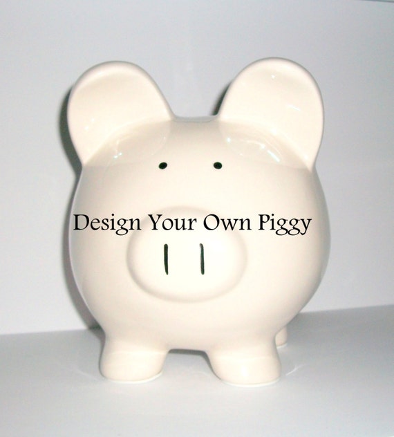 Design Your Own Hand Painted Piggy Jumbo Ceramic Bank For Etsy