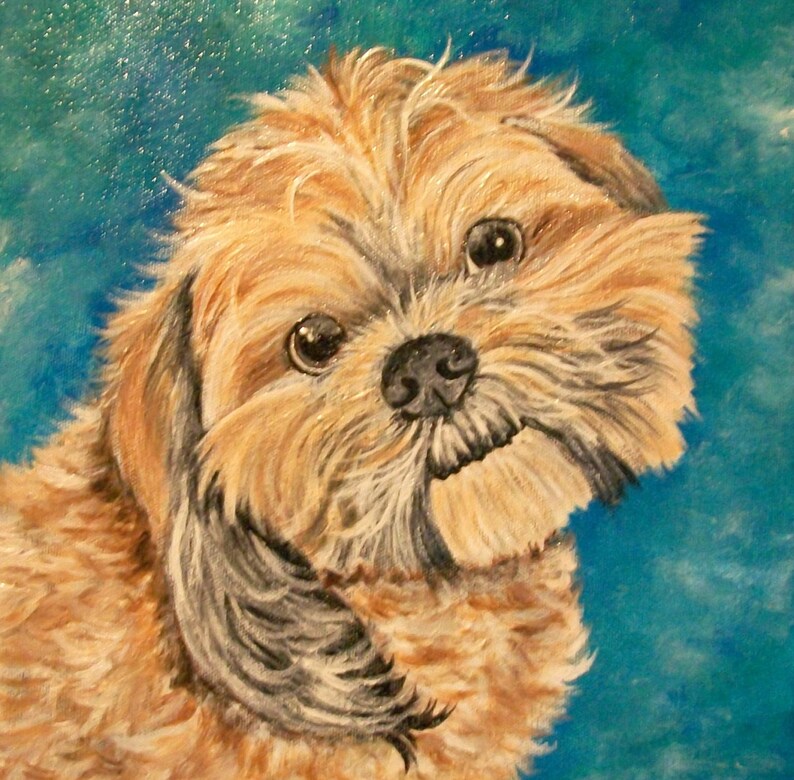 Pet Portraits Hand Painted 12 x 12 Painting of Your Dog or Etsy