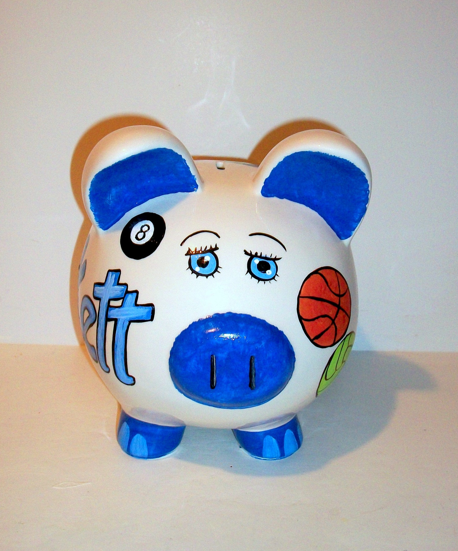 Piggy Bank Jumbo Hand Painted Large Ceramic Bank All Kinds of Etsy