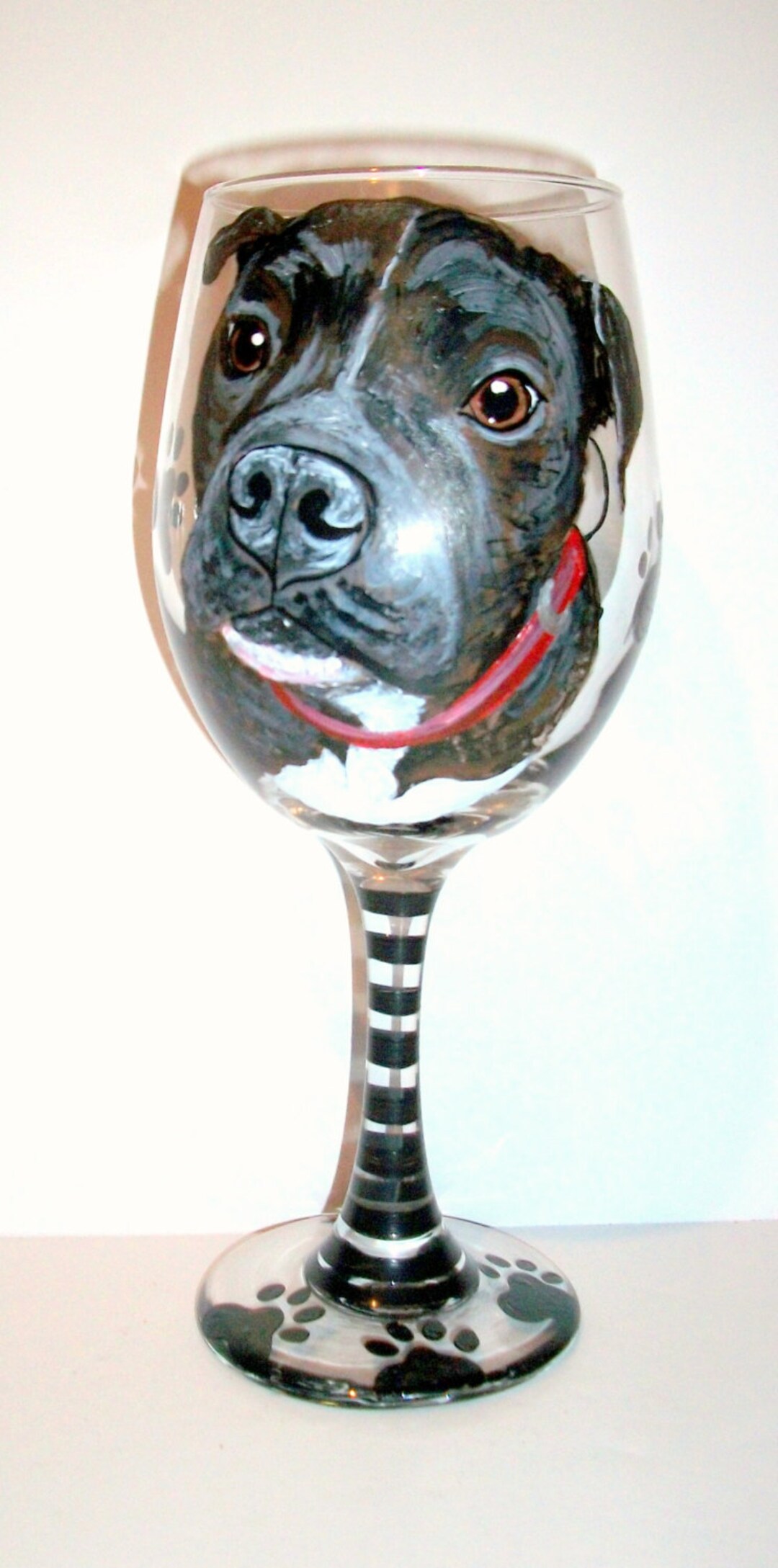 Pet Portrait Wine Glass Custom Hand Painted 1 20 Oz Red or - Etsy