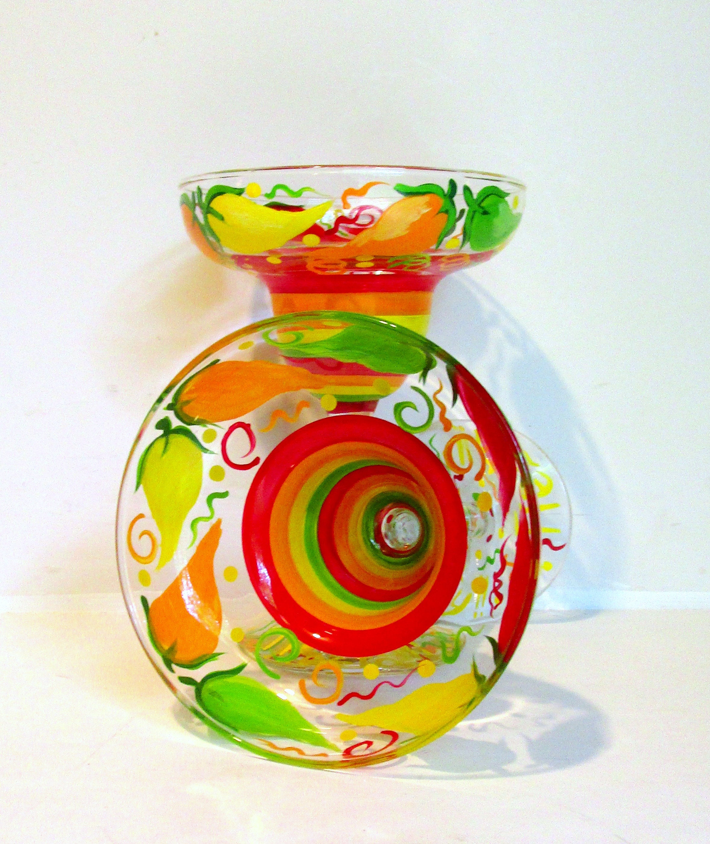 Margarita Glasses Festive Chili Peppers Hand Painted Glasses Etsy