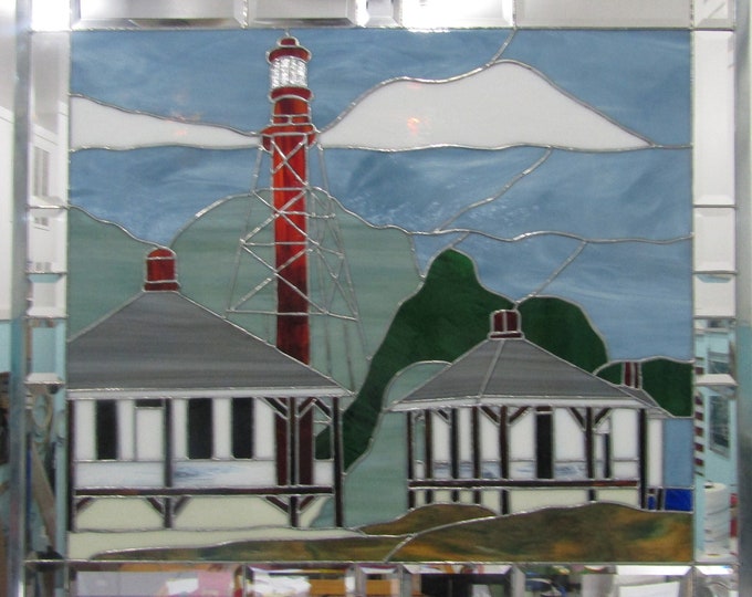 Stained Glass Sanibel Lighthouse Panel