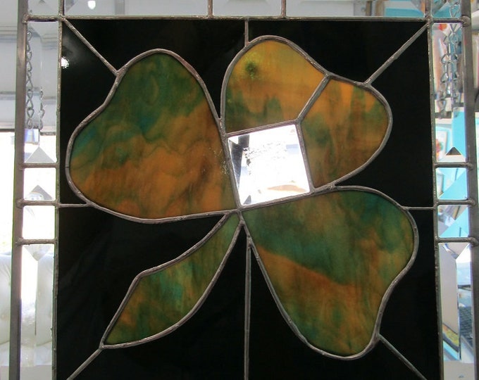 CUSTOM ORDER-Stained Glass Shamrock Panel-custom order only